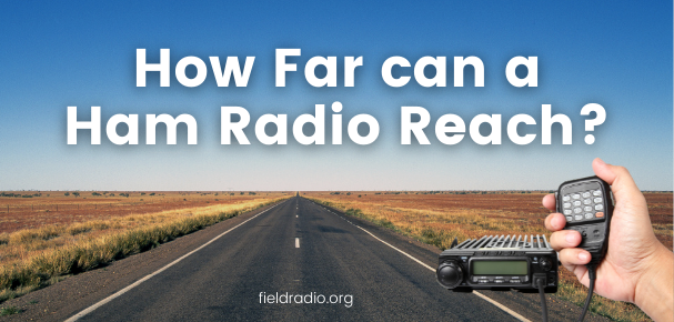 Banner image showing the open road and a ham radio being operated